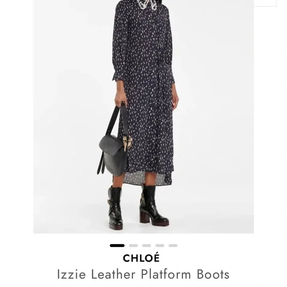 Chloe Izzie Leather Platform Boots - Picture 7 of 9